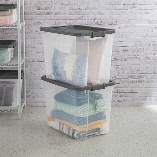 Sterilite 4-Pack Modular Stacker Box, Durable Clear Plastic Storage Bins - Image 7