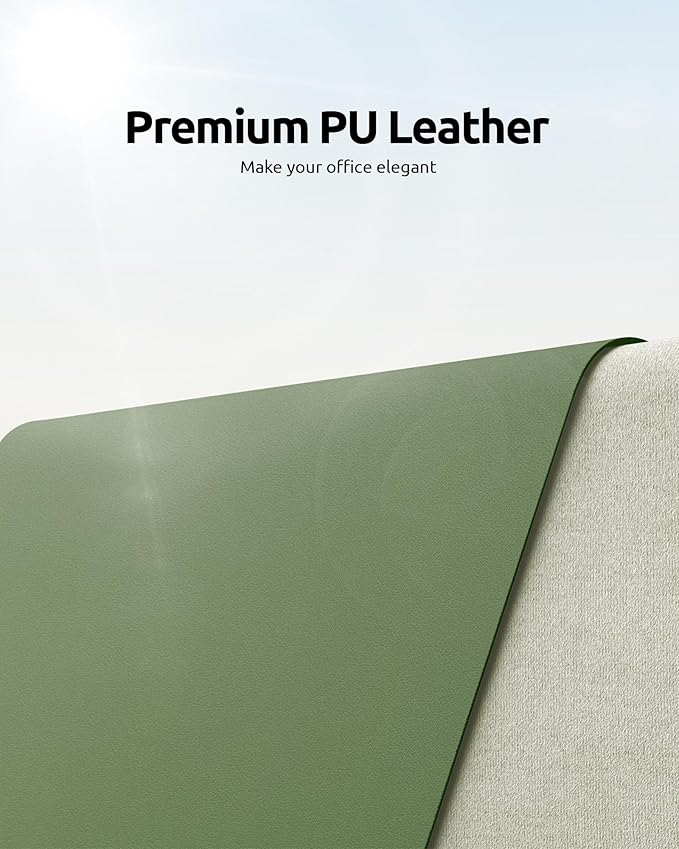 YSAGi Leather Desk Pad Protector, Office Desk Mat, Large Mouse Pad, Non-Slip PU - Image 2