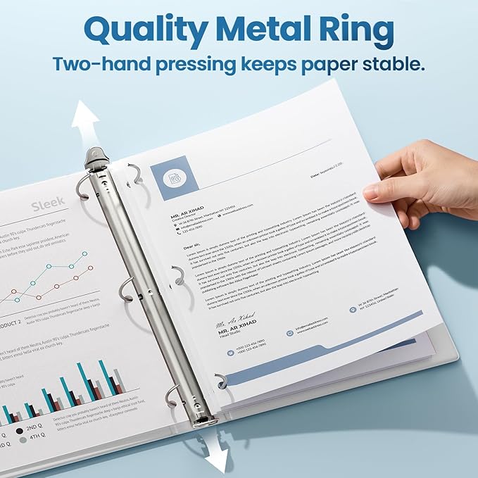 SUNEE 3 Inch Binders 3 Ring 12 Pack, Large Clear View Binders Bulk Three Ring - Image 2