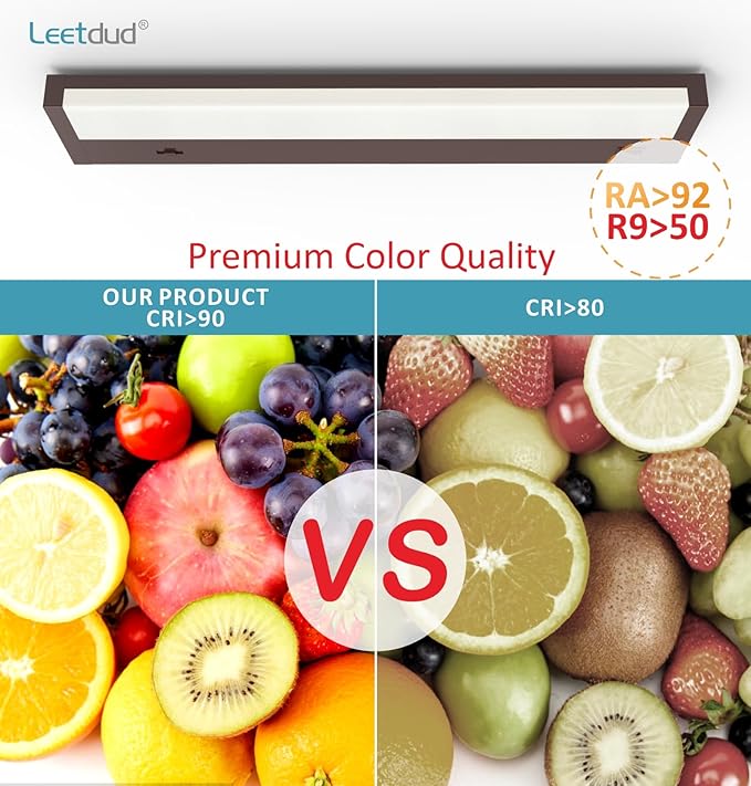 Leetdud LED Under Cabinet Lighting Hardwired or Plug in, 16 Inch 8W, Dimmable 5 - Image 8
