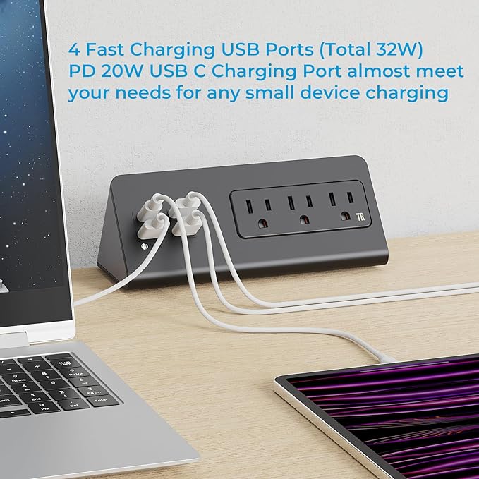 Nightstand Charging Station, Nightstand Edge Power Strip - Image 4