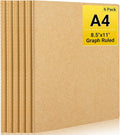 EUSOAR Graph Notebook, 6 Packs Large A4 8.5" x 11" 40 Sheets/ 80 Pages by EUSOAR