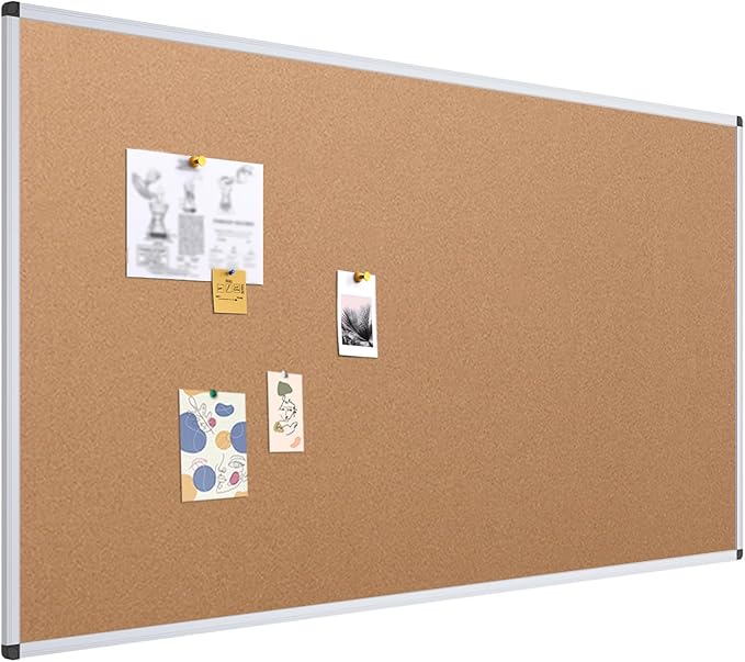 VIZ-PRO Large Cork Bulletin Board, 72 X 48 Inches, Wall-Mounted Corkboard by VIZ-PRO