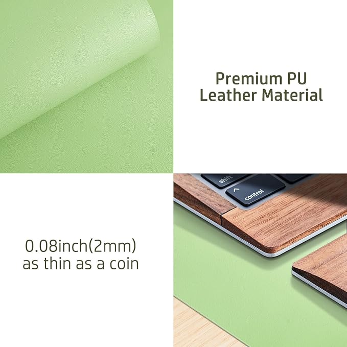 Aothia Leather Desk Pad Protector, Mouse Pad, Office Desk Mat, Non-Slip PU - Image 7
