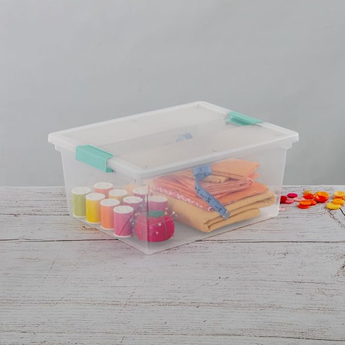 Sterilite 16-Pack Clip Box, Stackable Clear Plastic Bins - Image 8