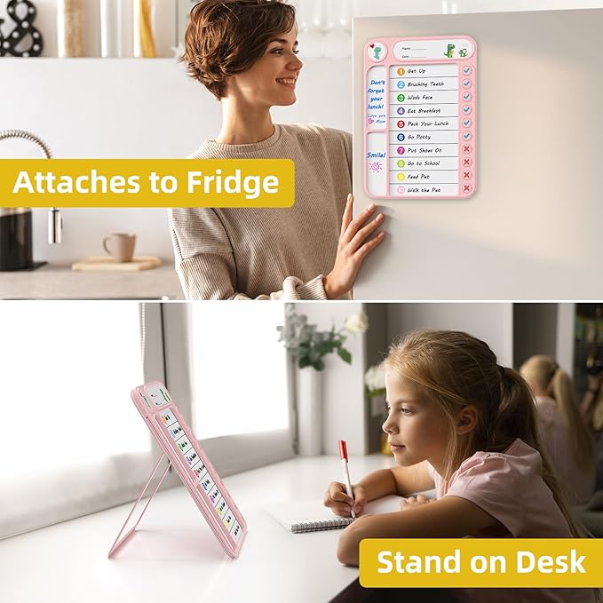 Magnetic Chore Chart for Kids, ADHD Task Tracker Easy-Check Routine Dry Erase - Image 9