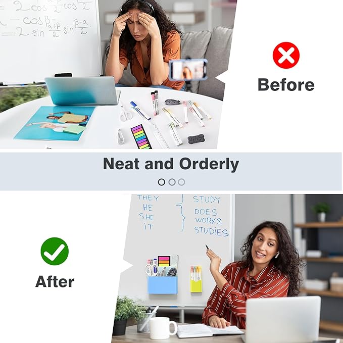 MoKo Magneitc Dry Erase Marker Holder Set, 2 Large & 2 Small Holders - Image 5