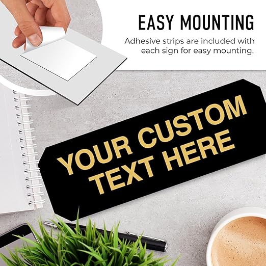Custom Wall or Door Sign, Personalized Notched Plaque Engraved Message - Image 6