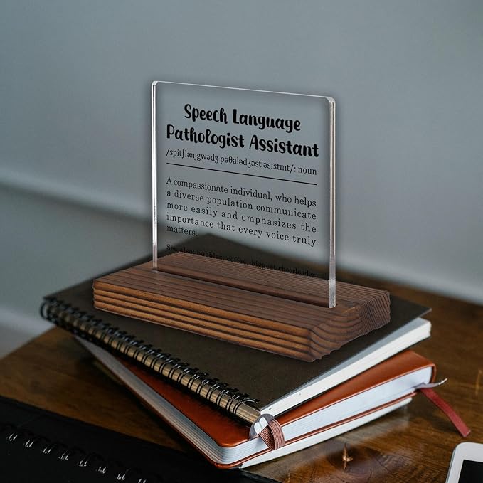 Speech Language Pathologist Assistant Gift Desk Sign, Appreciation Decor Plaque - Image 2