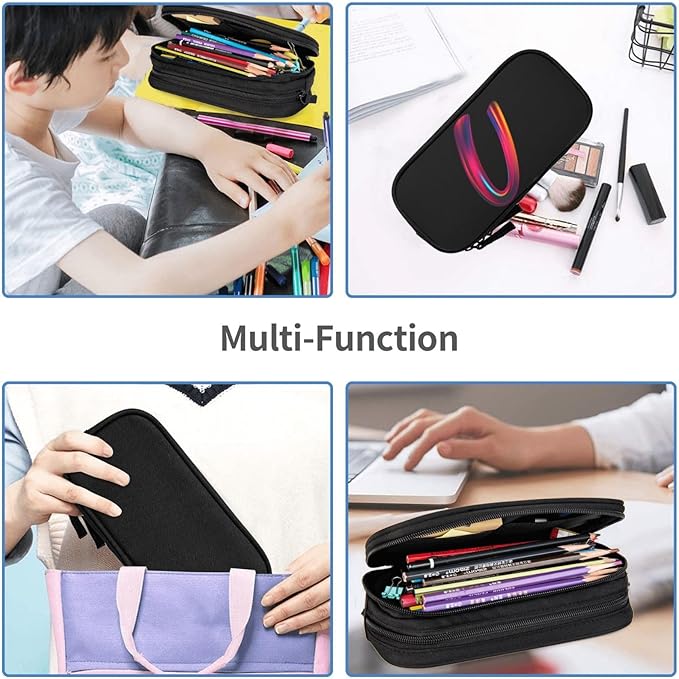Cute Initial Pencil Case for Kids Students, Large Capacity Pencil Pouch for - Image 6