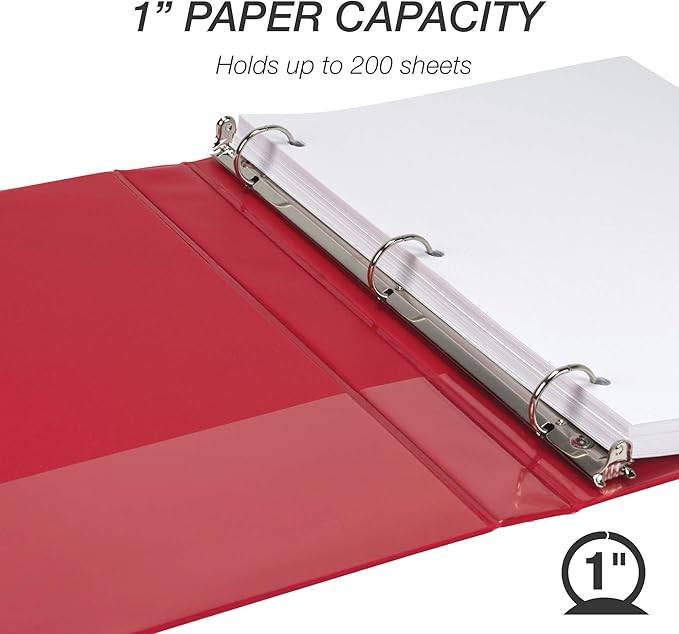 Samsill Durable 1 Inch Binder, Made in The USA, Round Ring Customizable Clear - Image 3