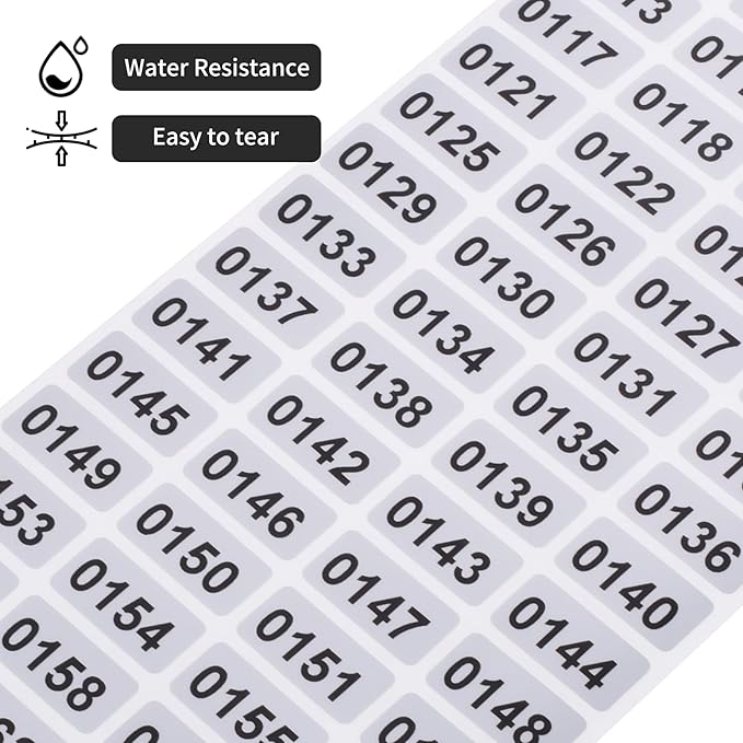 2001-3000 Consecutive Number Inventory Stickers Self Adhesive Waterproof Labels - Image 3