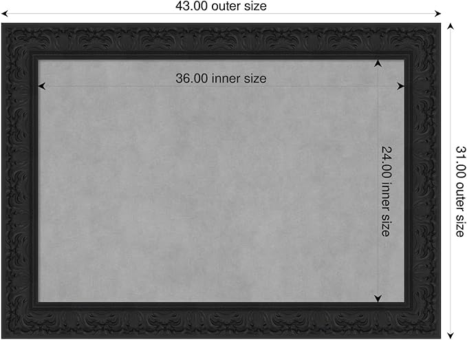 Amanti Art Black Framed Magnetic Board 31x43 Large Vision Board - Image 2