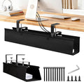 Under Desk Cable Management Tray, 36-Inch Heavy Duty No-Drill Clamp & Screw by OFASIZEN