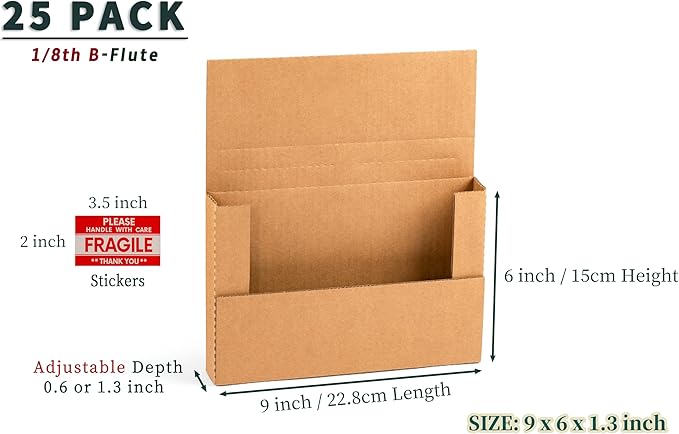 YUSHYIJIE 9x6x1.3 inch Small Shipping Boxes, 25 Pack - Image 5