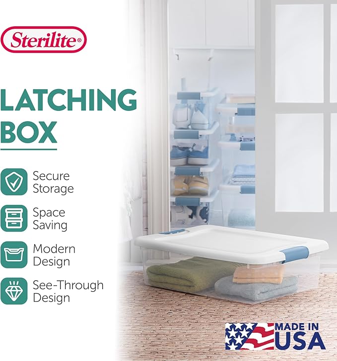 Sterilite 18-Pack Latching Box, Under Bed Storage Bins - Image 3