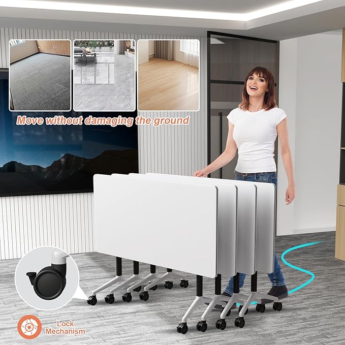 Conference Table Flip Top Mobile Conference Room Tables, Folding Conference - Image 3