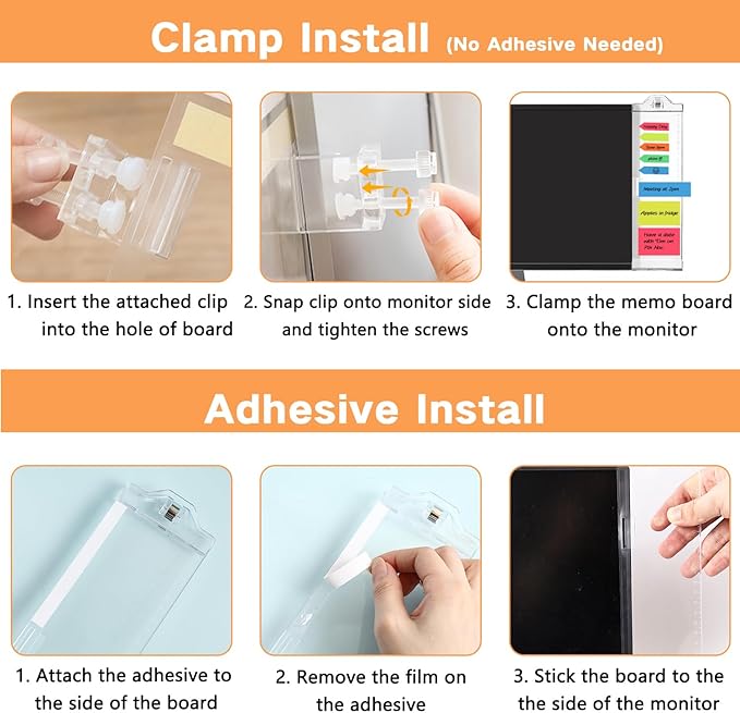 Monitor Memo Boards for Computer, Whole Transparent 2 Pack Multifunction - Image 5