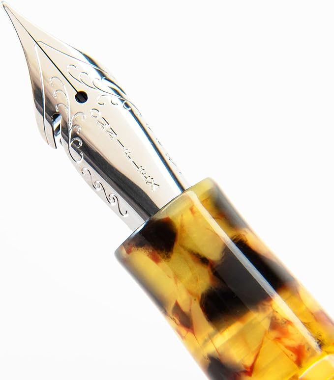 Conklin All American Fountain Pen in Tortoiseshell – Broad Nib, Vintage Design - Image 2