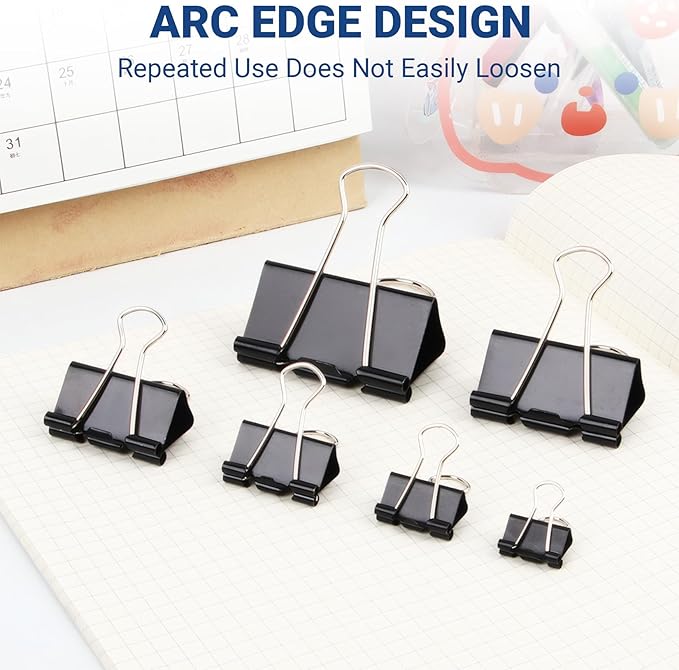 360 PCS Binder Clips Small – Mini Black Metal Paper Clamps, 0.6in/15mm Binder - Image 6