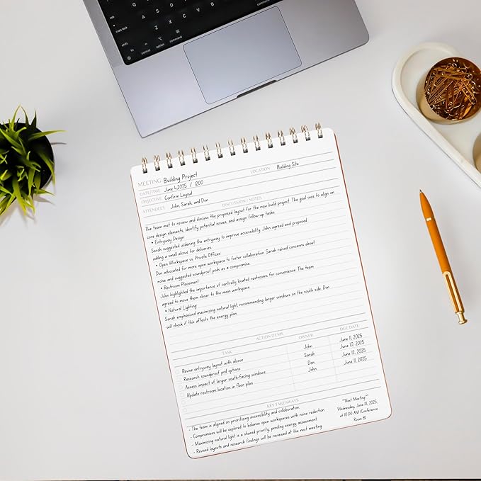 Merely Home | Meeting Notebook for Work | 8.25" x 11.75" | Project Planner | - Image 8
