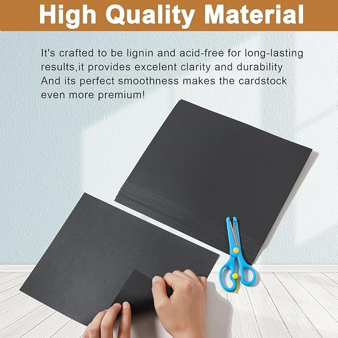 Silunkia 28 Sheets Shimmer Black Cardstock 8.5 x 11 Heavyweight Paper, - Image 4