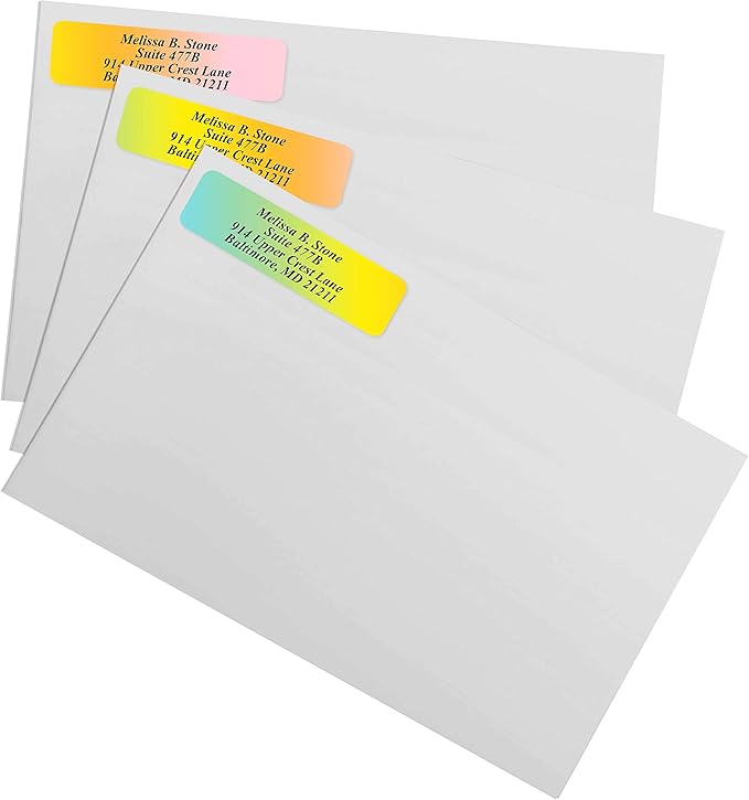Cascading Rainbow Personalized Return Address Labels Without Dispenser - Image 2