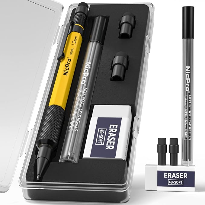 Nicpro 1.3 mm Mechanical Pencil Set by Nicpro
