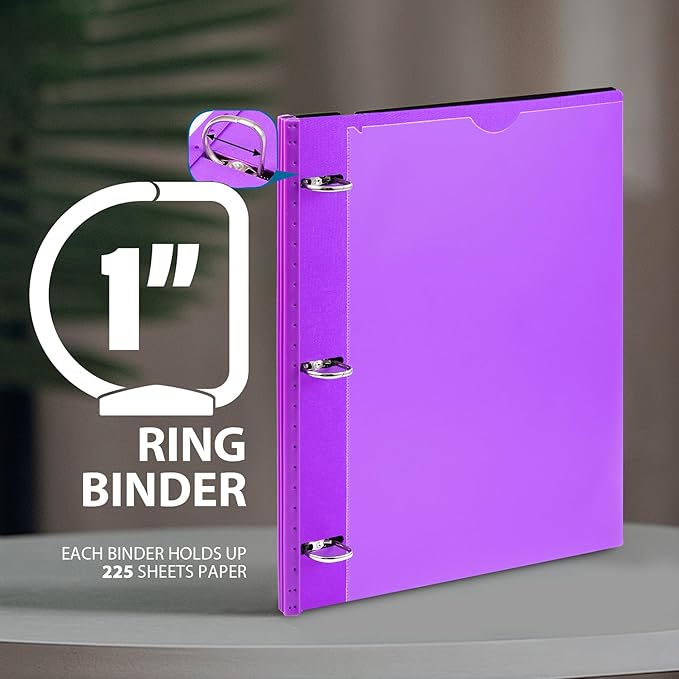 WOT I 1 Inch Telescoping 3 Ring Binder 12 Pack, Expandable Flexible Binder - Image 4