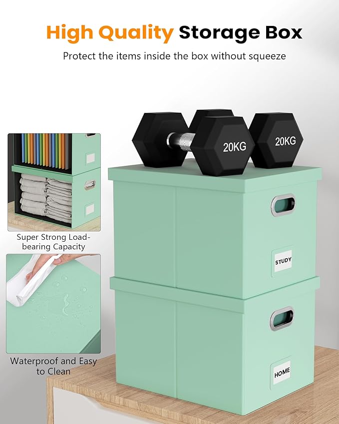 Oterri 2 Pack File Storage Organizer Box, Portable File Box - Image 5