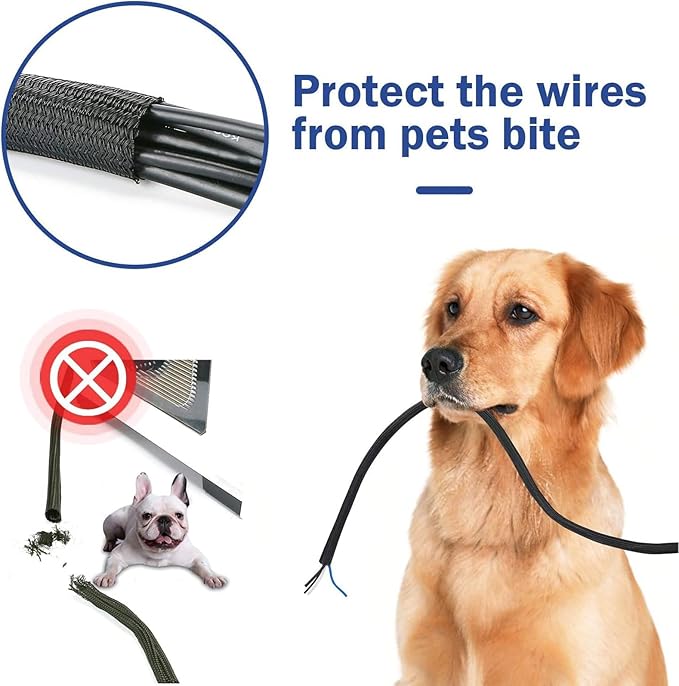 QCSIW 1/2"-10ft*2pcs Black/White Cable Sleeve - Image 3
