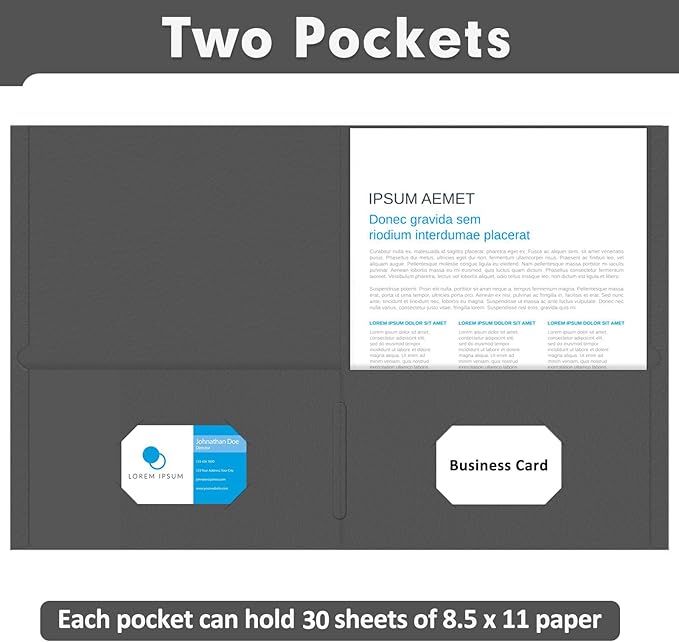 Two Pocket Folders, PANDRI 30 Pack 2 Pocket Folders, Letter Size Paper File - Image 4
