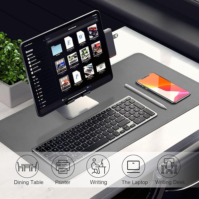 Desk Pad Protector, Leather & Suede Desk Mat, Non-Slip Desk Pad Mat, Large - Image 5