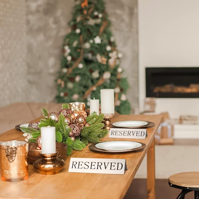 Peryiter Metal Reserved Table Signs Metal Reserved Sign Double Sided Table - Image 6