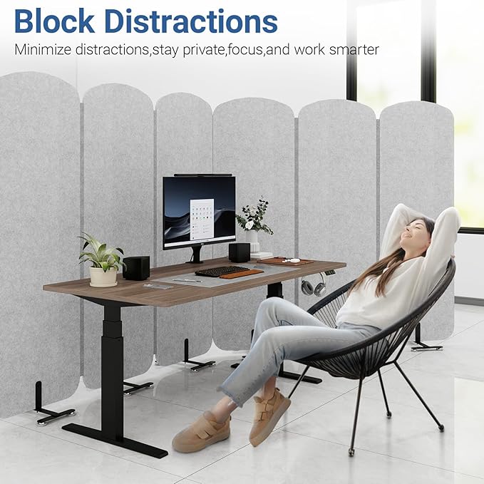 Natwind 3 Panel 73.2 x 71 inch Office Room Privacy Protect Space Divider - Image 7