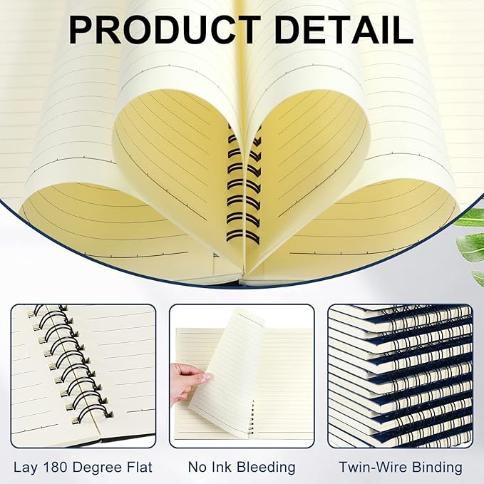 Yahenda 54 Pcs Spiral Notebook Bulk A5 Journal Lined 8.3'' x 5.5'' Writing - Image 2