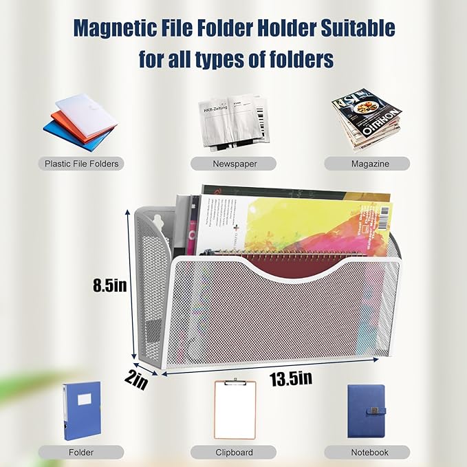 LQPAFZ Magnetic File Holder 1 Pockets File Folder Organizer, Office Hanging - Image 3