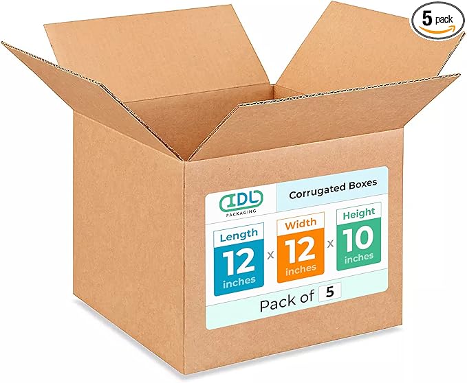 Medium Moving & Shipping Boxes 12 x 12 x 10 inches by IDLPackaging
