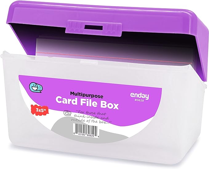 Enday Index Card Holder Purple, 3x5 Note Flash Card Organizer Case, Index Card by ENDAY