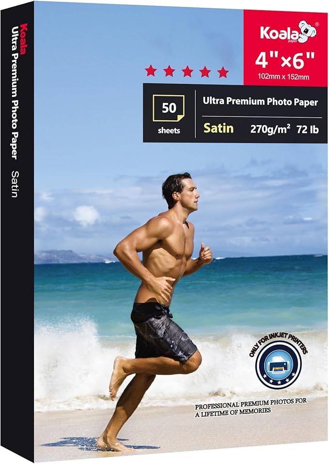 Koala Ultra Premium Photo Paper 4X6 In Satin Photo Printer Paper by KOALAPAPER