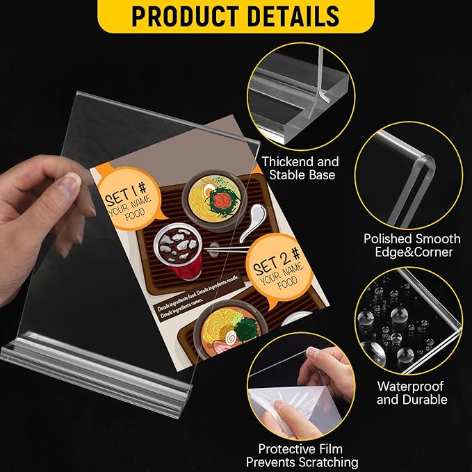 Dynta Acrylic Sign Holder 8.5 x 11 Inches 14 Pack Double Sided Clear Display - Image 4