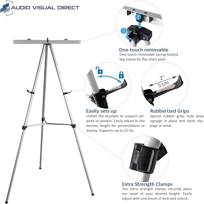 Lightweight Aluminum Flip-Chart Presentation Easel - Image 2