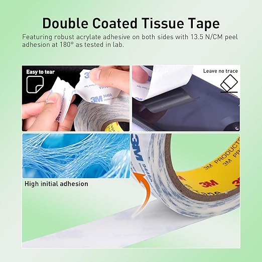 Double Sided Tape 9448A 1" x 33Ft Pack of 2 Made of 3M Super Sticky Adhesive - Image 4