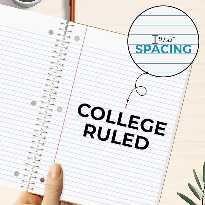 Rosmonde 50 Pack, 1 Subject Spiral Notebook College Ruled Bulk, 140 Pages - Image 9