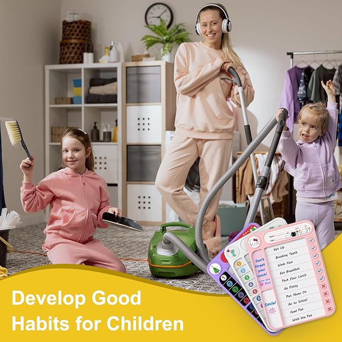 2-Pack Magnetic Chore Chart for Kids, ADHD Task Tracker Easy-Check Routine Dry - Image 2