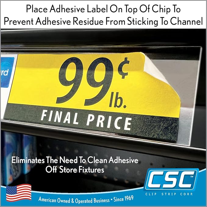 Price Data Channel Label Holder Chips, 10 Mil Thick, Gondola Shelf Edge - Image 2