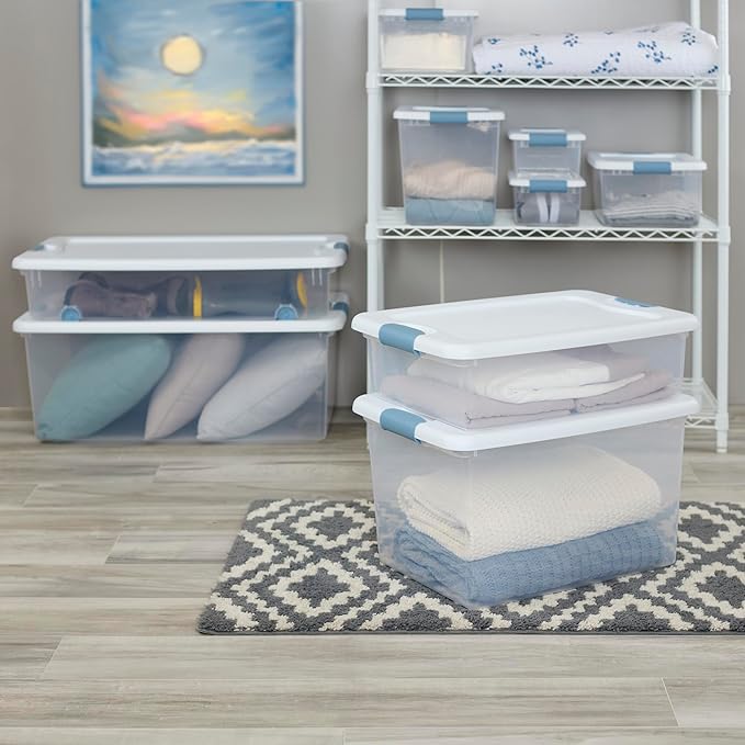 Sterilite 8-Pack Latching Box, Under Bed Storage Bins - Image 8