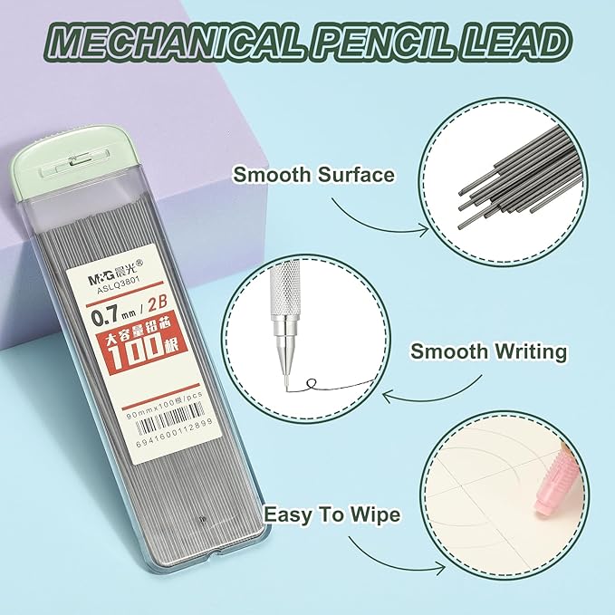 PATIKIL 300Pcs 2B Mechanical Pencil Lead, 0.7mm Black Lead Refill Break - Image 3