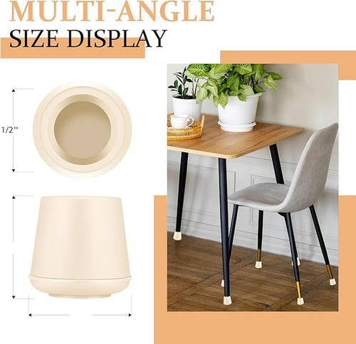 1/2" Round Rubber Chair Leg Tips Caps, Chair Leg Floor Protectors, Non-Slip - Image 2
