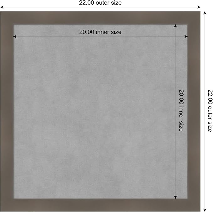 Amanti Art Grey Framed Magnetic Board 22x22 Medium Vision Board - Image 4